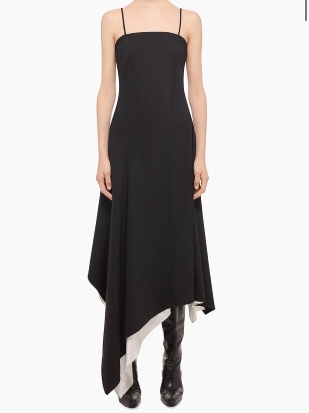 Helmut Lang $695 Wool Viscose Layered Dress
